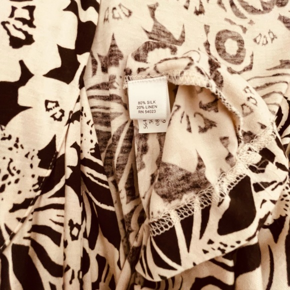 ✨ LUXE Banana Republic Silk & Linen Floral Wrap Dress- Size M✨👗 - Picture 4 of 7